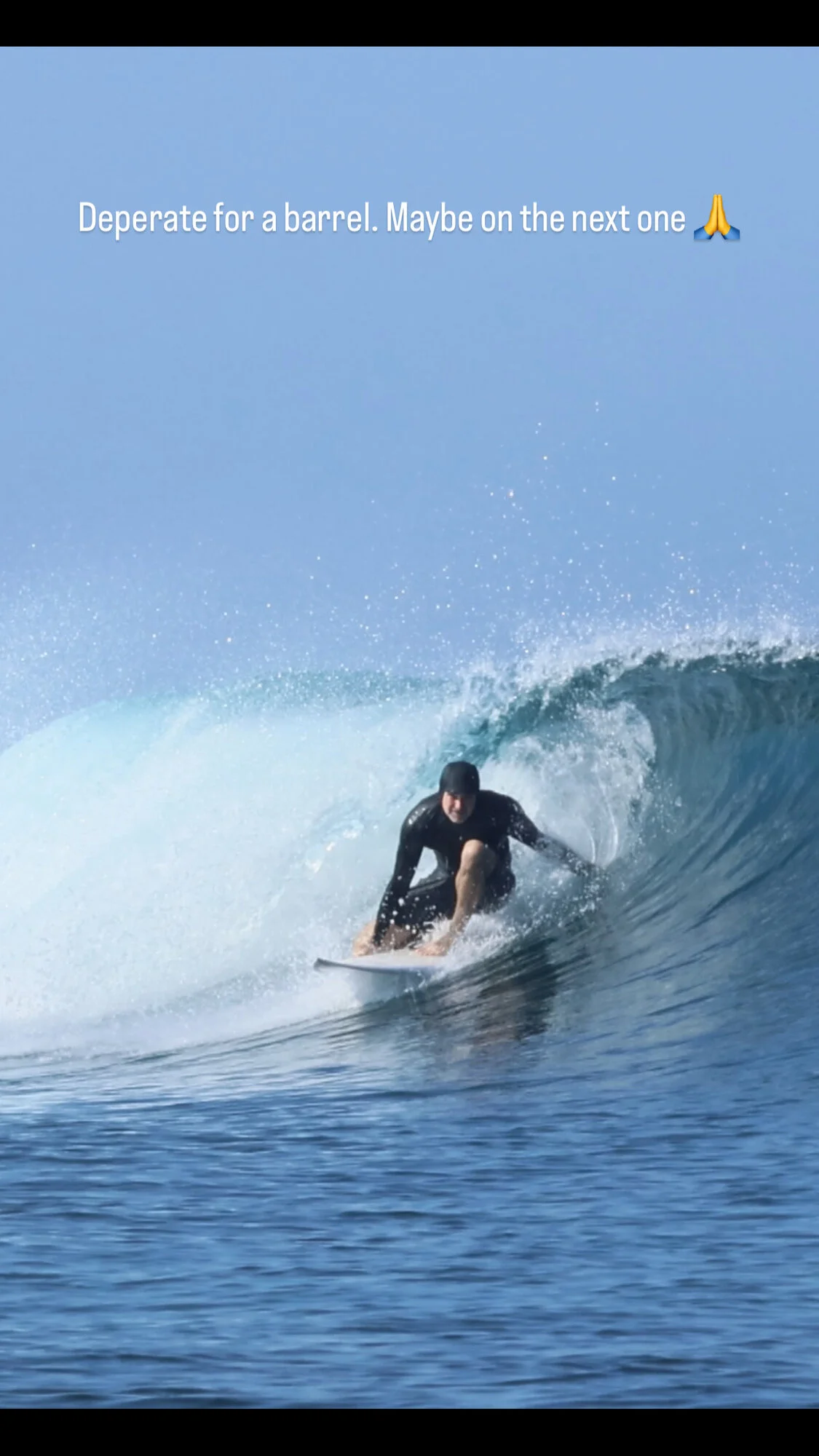 Surfer riding a clean left-hand wave at Lakey Peak