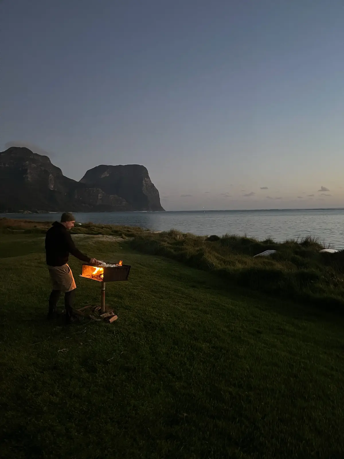Packed day bag with hiking and snorkel gear for Lord Howe Island